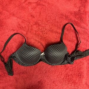 Victoria's Secret Body by Victoria lined Demi Black Polka Dot Bra. 38C